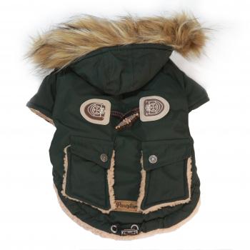 Antler Buttoned Coat Küçük Irklar İçin Kapşonlu Köpek Montu Small