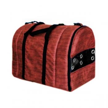 ANS Kedi Köpek Taşıma Çantası Şeffaf Kapaklı 50*30*30 cm Kiremit