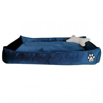 Miu Tay Tüyü Köpek Yatağı Kemik Yastıklı 12*65*85 cm Jaguar Mavisi Medium
