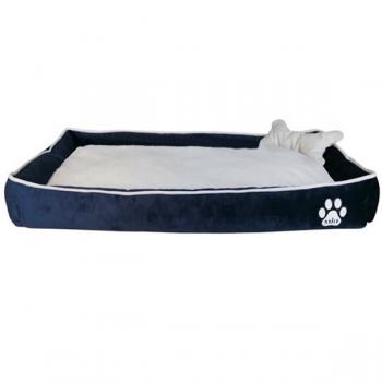Miu Tay Tüyü Köpek Yatağı Kemik Yastıklı 14*70*100 cm Mavi-Beyaz