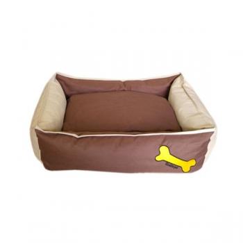 Su geçirmez köpek yatağı kahverengi-krem L 15*60*100 cm