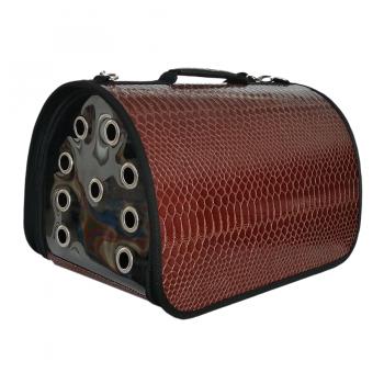 Flipper Kedi Köpek Deri Taşıma Çantası 25x26x42 cm Kahverengi