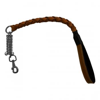 Lüx Deri Yaylı Köpek Gezdirme Halatı 2,5 cm x 70 cm Kamel ( 100 kg )