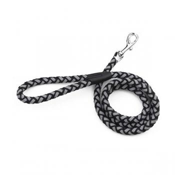 Örgü Köpek Gezdirme Halatı 1-120 cm Reflektörlü Siyah