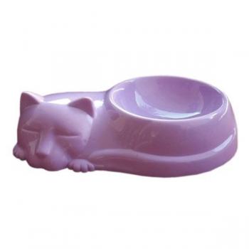 Kedi Figürlü Kedi Mama Ve Su Kabı Pembe 250 ml