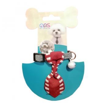 Ans Kravatlı Çanlı Köpek Boyun Tasması 20-33 cm Kırmızı