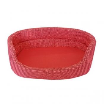 Kedi Köpek Yatağı Puantiye Desenli Kırmızı Small ø 48*34*13 cm