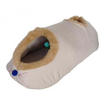 Flipper Tay Tüyü Kedi Oyun Tünel Yatağı 30 x 75 cm Bej