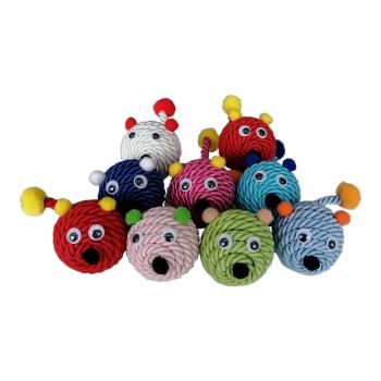 Peluş Kuyruklu Kedi Otlu Renkli Örgü Fare 5*12 cm 6 Adet