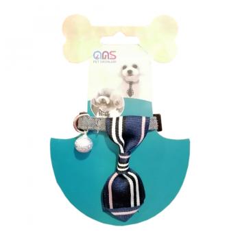 Ans Kravatlı Çanlı Köpek Boyun Tasması 20-33 cm Lacivert