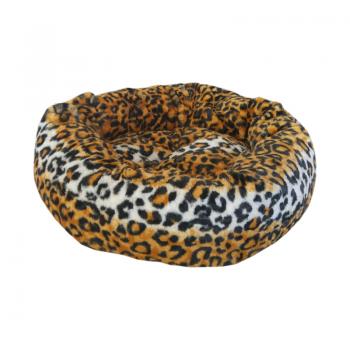 Yumuşak Kedi Köpek Yatağı 50 cm Leopar Desenli