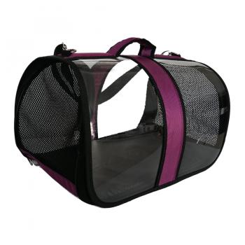 Flipper Kedi Köpek Fileli Şeffaf Taşıma Çantası 25*26*42 cm Mor