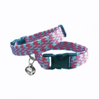 Elastik Örme Kedi Tasması Mavi-Pembe 10 mm A=23/32 cm