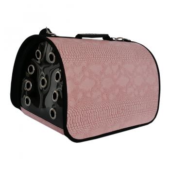 Flipper Kedi Köpek Deri Taşıma Çantası 25x26x42 cm Pudra