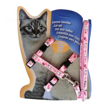 Atlantik Desenli Kedi Göğüs Bel Tasması 20*32 cm Pembe