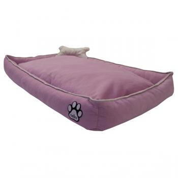 Miu Tay Tüyü Köpek Yatağı Kemik Yastıklı 10*40*60 cm Açık Pembe Small
