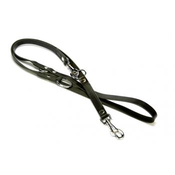 Doggie Eğitimci Çok Ayarlı Deri Gezdirme Tasması 2,5*190 cm Siyah