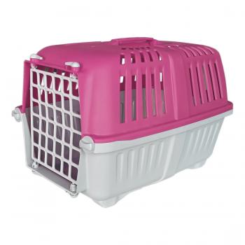 Markapet Sert Plastik Kedi Köpek Taşıma Çantası 28 X 44 X 32 cm Pembe Gri