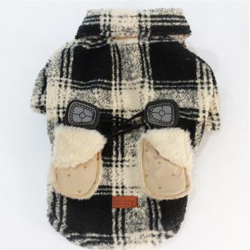 Plaid Coat Peluş Kedi Köpek Ceketi Kıyafeti Small