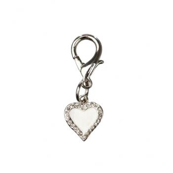 Trixie köpek tasma süsü Beyaz, kalp , 16x17 mm