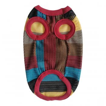 Kedi Köpek Kıyafeti File Kumaş Kırmızı Biyeli Tişört XL 38 cm