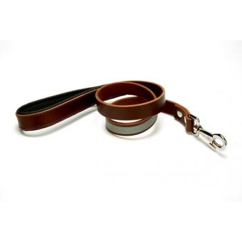 Doggie Reflektifli Deri Köpek Gezdirme Kayışı 2,5*90 cm Kahverengi