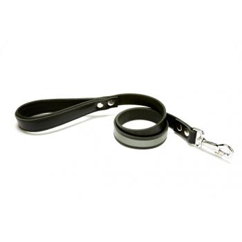 Doggie Reflektifli Deri Köpek Gezdirme Kayışı 2,5*90 cm Siyah