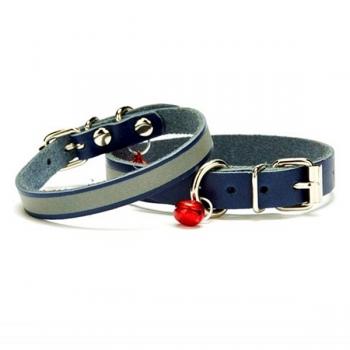 Reflektörlü Yavru Köpek Tasması 1,5 * 29 cm Mavi X Large