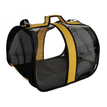 Flipper Kedi Köpek Fileli Şeffaf Taşıma Çantası 25*26*42 cm Sarı