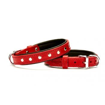 Doggie Deri Rivetli Köpek Tasması 2,0x45 cm Small Kırmızı