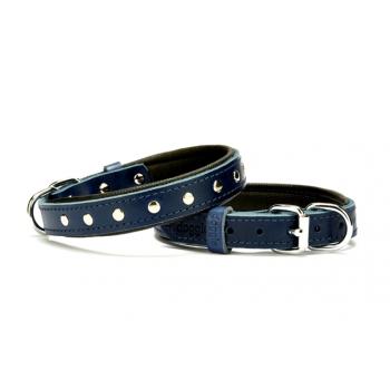 Doggie Deri Rivetli Köpek Tasması 2,0x45 cm Small Mavi