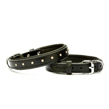 Doggie Kristal Taşlı Deri Köpek Boyun Tasması 2 cm / 45 cm Siyah