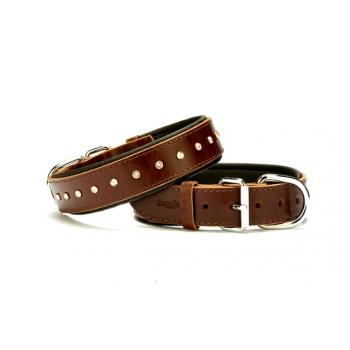 Doggie Kristal Taşlı Köpek Boyun Tasması 3,5 cm / 60 cm Kahverengi