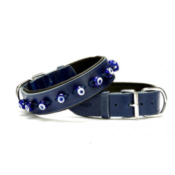 Doggie Nazar Boncuklu Boyun Tasması 4,0x65 cm Mavi