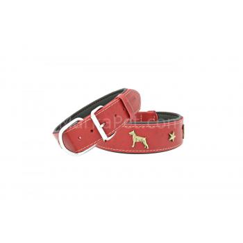 Doggie Köpek Figürlü Deri Tasma 4*65 cm Kırmızı