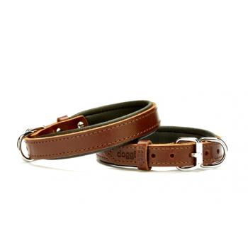 Doggie El Yapımı Konforlu Deri Köpek Tasması 2,5x37-45 cm Kahverengi