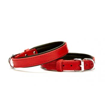 Doggie El Yapımı Konforlu Deri Köpek Tasması 2x35-40 cm Kırmızı