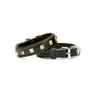 Doggie Piramit Metal İşlemeli Deri Köpek Boyun Tasması 2,5x37x45 cm Siyah
