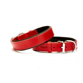 Doggie El Yapımı Konforlu Deri Köpek Tasması 3x42-50 cm Kırmızı