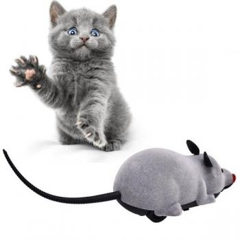 Kedi Oyuncağı Tekerlekli Fare 4 cm / 16 cm Gri