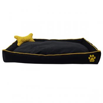 Miu Tay Tüyü Köpek Yatağı Kemik Yastıklı 14*70*100 cm Siyah Large