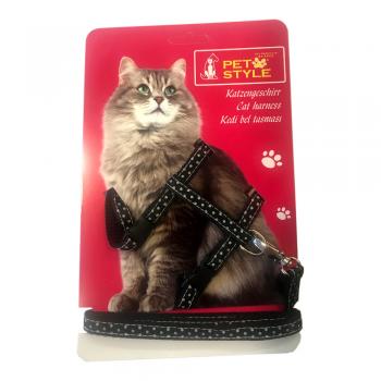 Pet Style Kedi Köğüs Bel Tasması Siyah