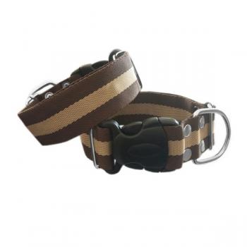 Dokuma Köpek Tasması Min:33-Max:53 cm Kahverengi-Krem
