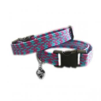 Elastik Örme Kedi Tasması Mavi-Mor 10 mm A=23/32 cm