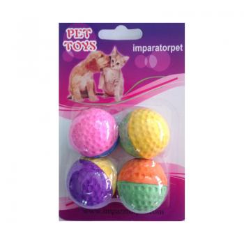 Lion İki Renkli Kedi Oyuncak Sünger Top 4 Lü