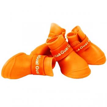 Bantlı Köpek Ayakkabısı 4'lü Set Turuncu 4-5 cm Medium