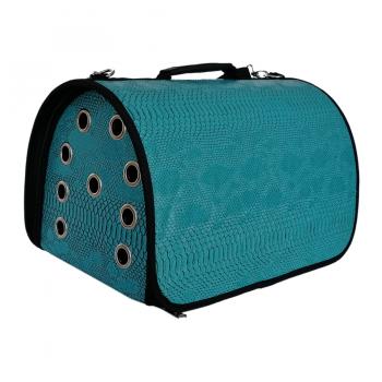 Flipper Kedi Köpek Deri Taşıma Çantası 25x26x42 cm Turkuaz