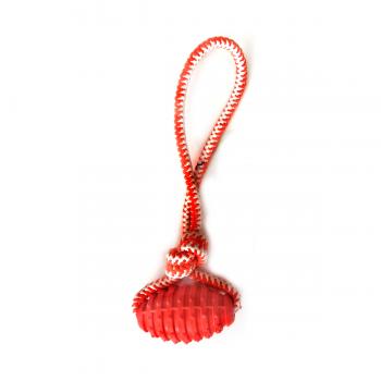 Köpek Oyuncağı İpli Top 10x32 cm Turuncu