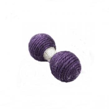 Kedi oyuncağı hasır örgü dambıl mor renkte 11.5*5 cm