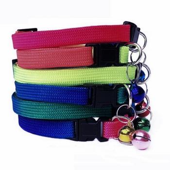 Kedi Boyun Tasması Koyu Gökkuşağı Desenli Çanlı 1 cm*20-32 cm Renkli